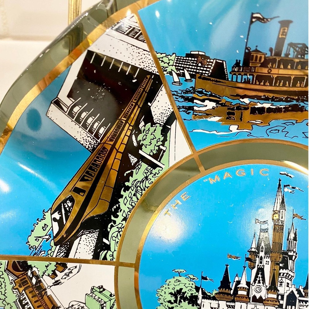 Vintage 1970s Walt Disney World Bowl, Houzz Glass Magic Kingdom Decor - Picture 4 of 10